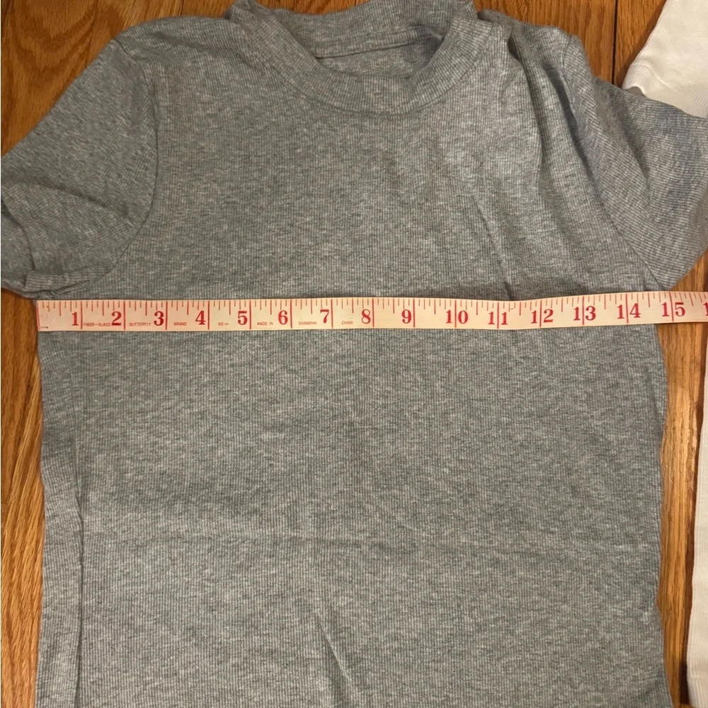 Set of 3 Banana Republic Classic Ribbed Tees - Black, Gray, and White - Picture 4 of 7